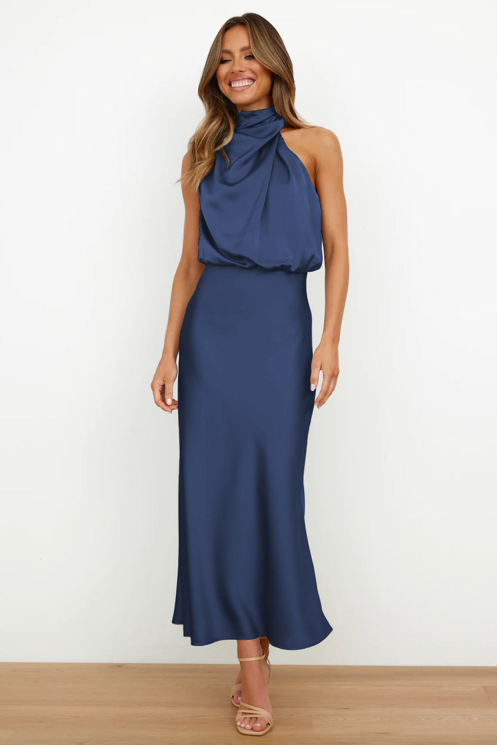 Vestido Drapeado Arena Sahara