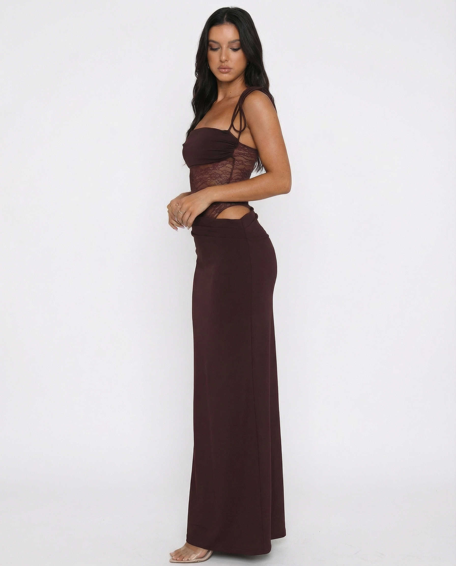 Vestido Encaje Corset Noche Elegante