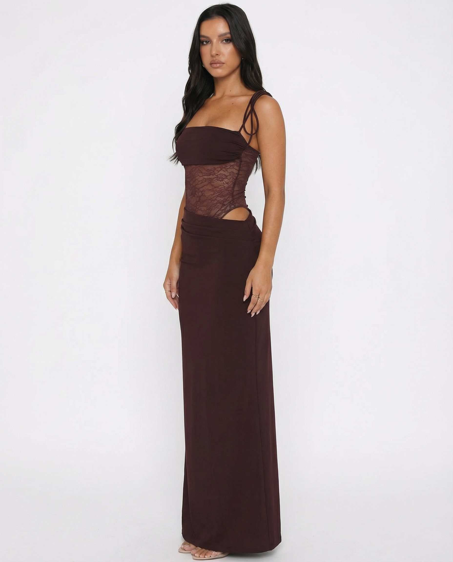 Vestido Encaje Corset Noche Elegante