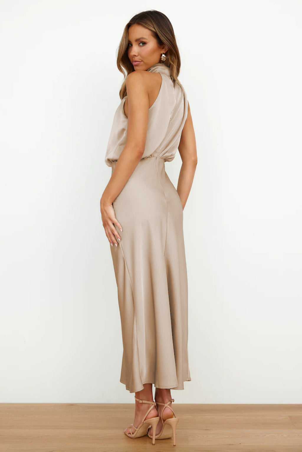 Vestido Drapeado Arena Sahara