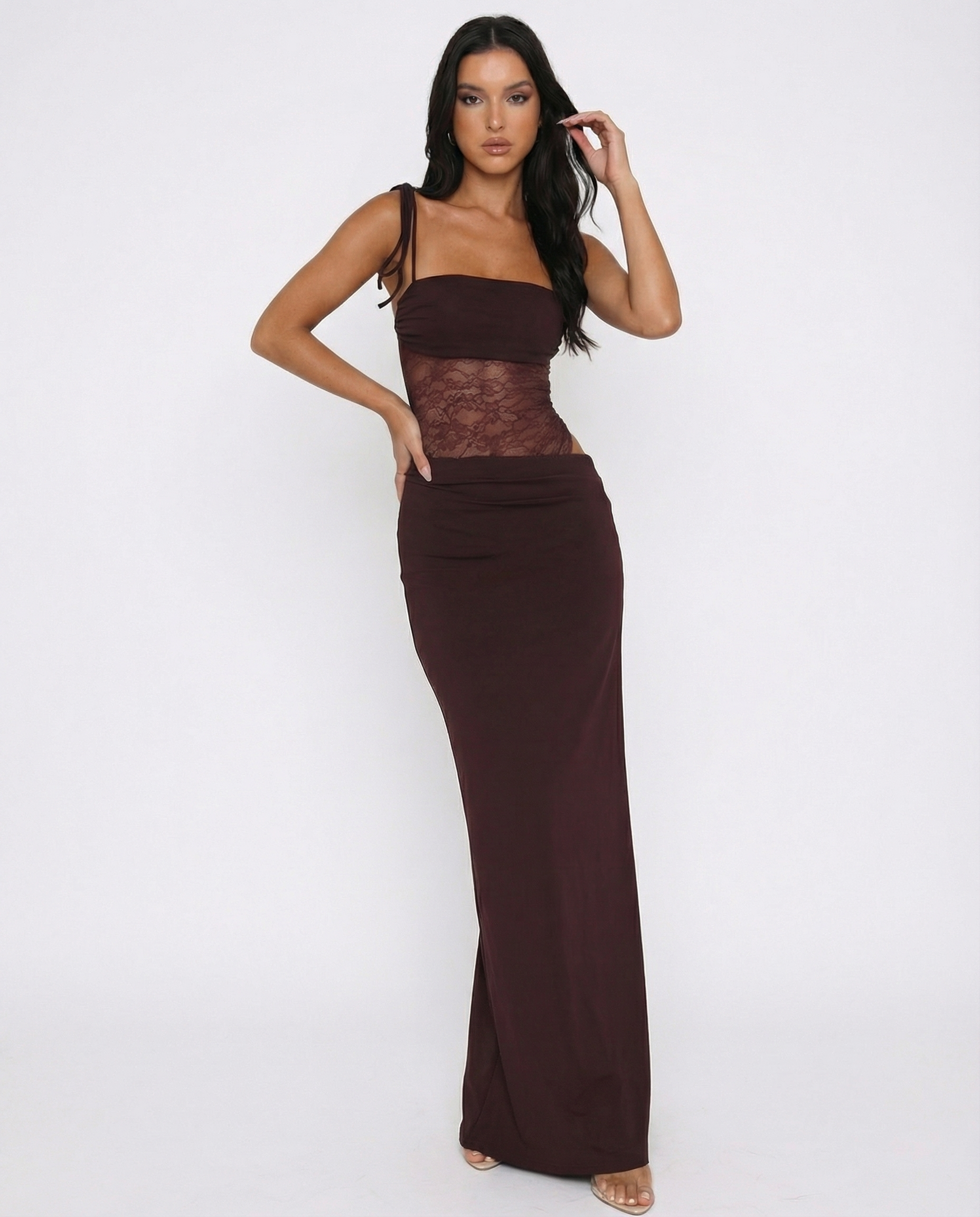Vestido Encaje Corset Noche Elegante