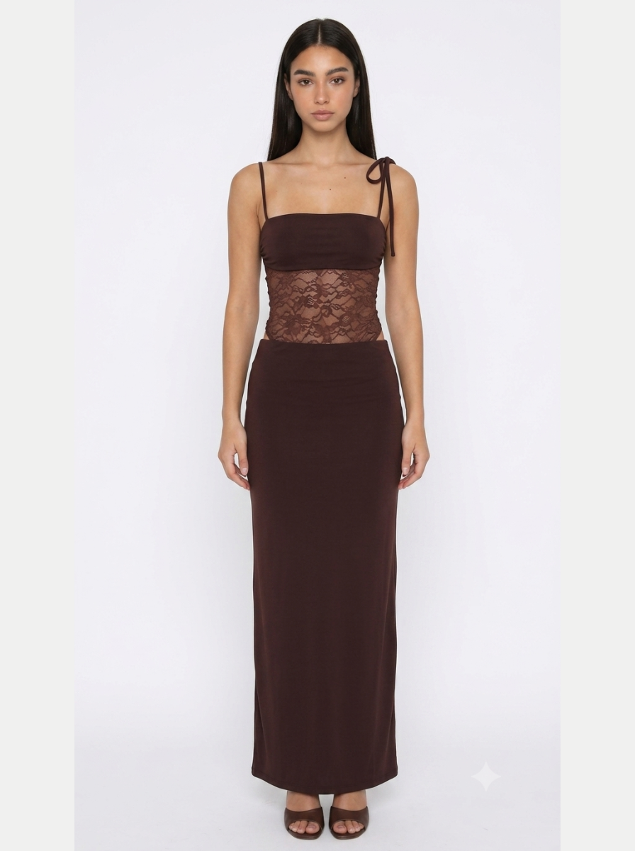 Vestido Encaje Corset Noche Elegante