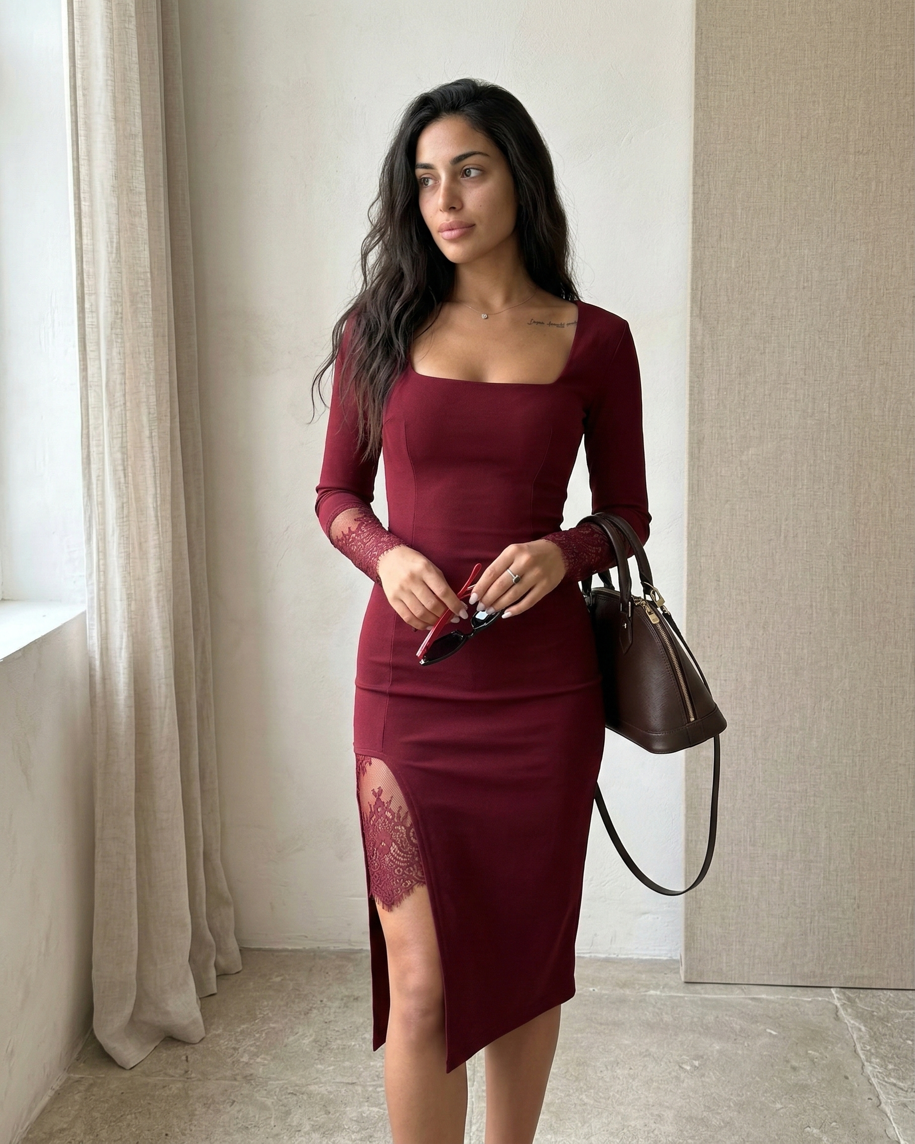 Vestido de noche con encaje