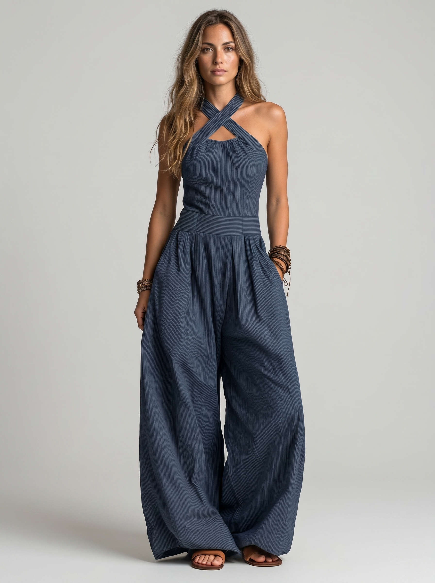 Mono Infinity elegante con escote cruzado