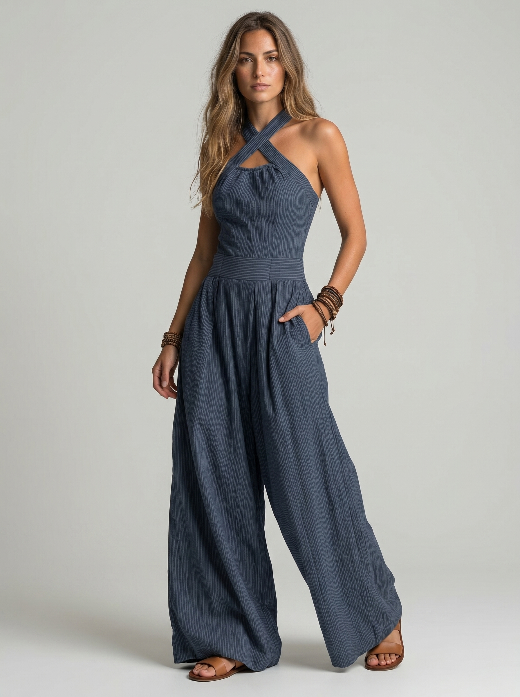 Mono Infinity elegante con escote cruzado