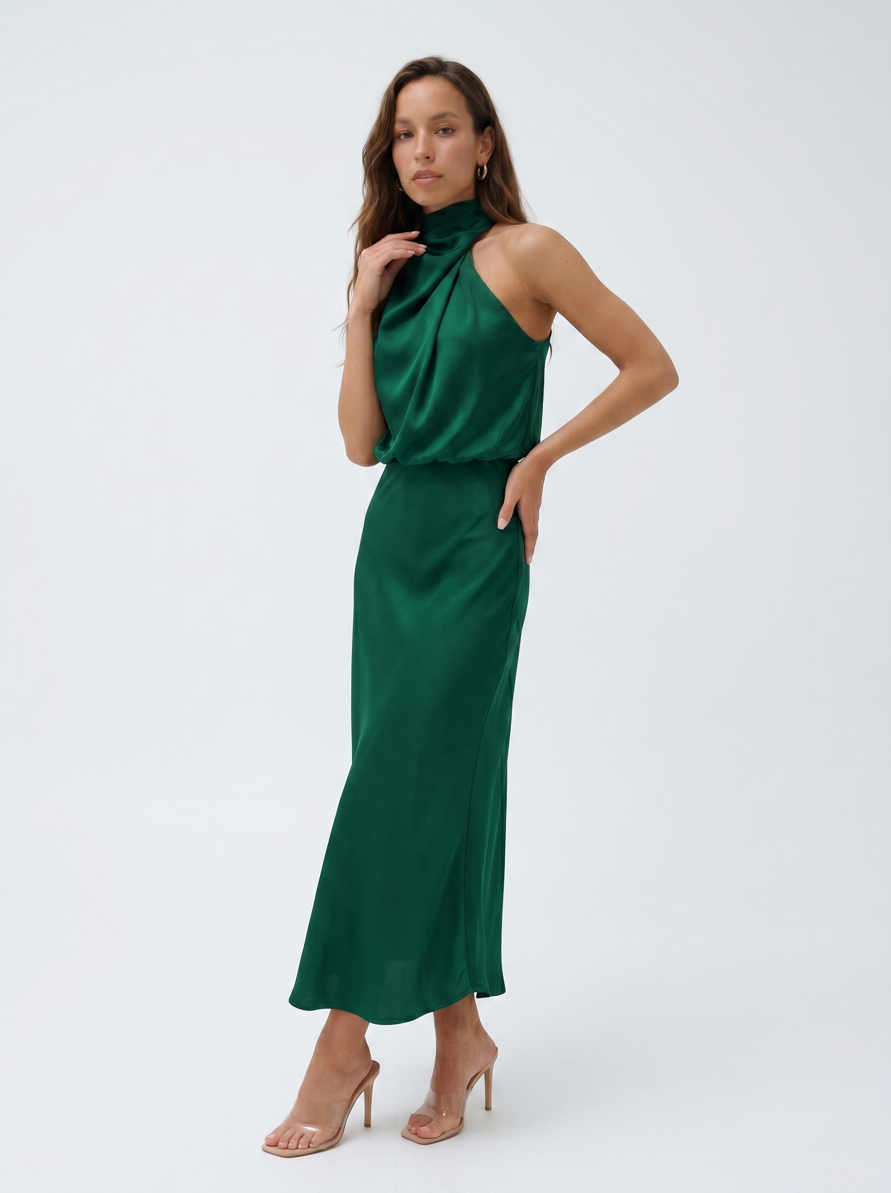 Vestido Halo largo con cuello halter