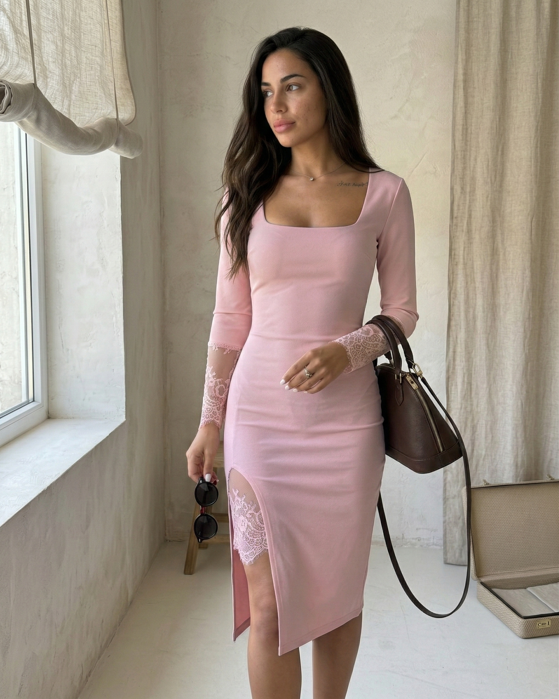 Vestido de noche con encaje