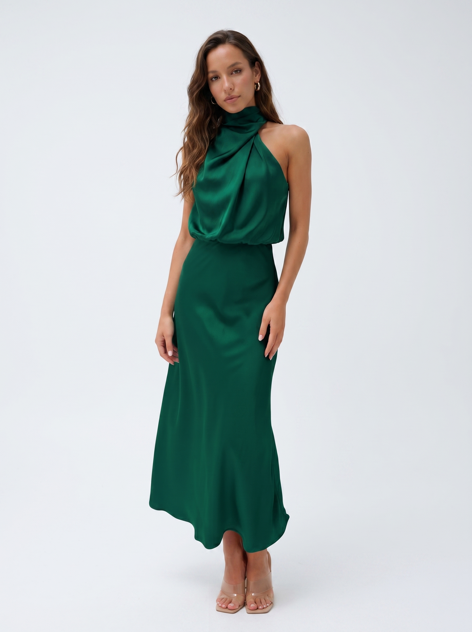 Vestido Halo largo con cuello halter