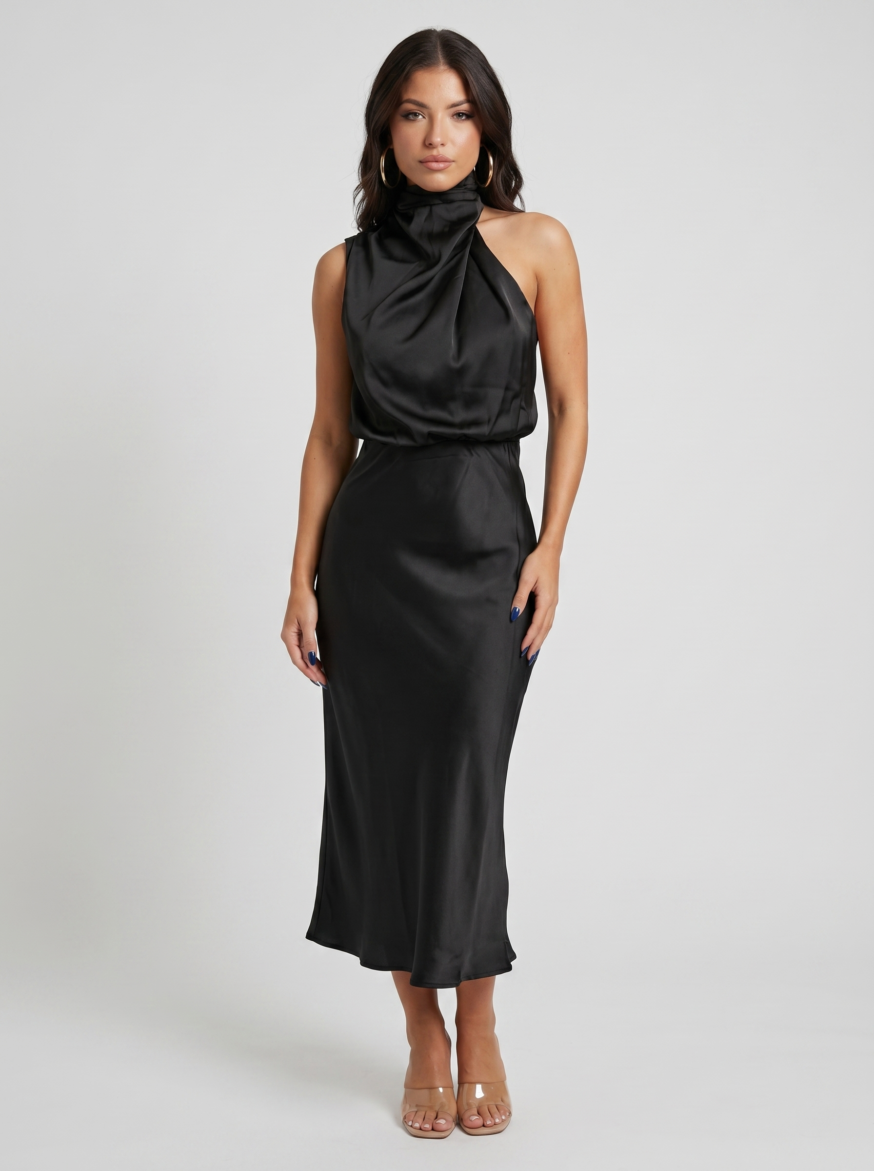 Vestido Halo largo con cuello halter