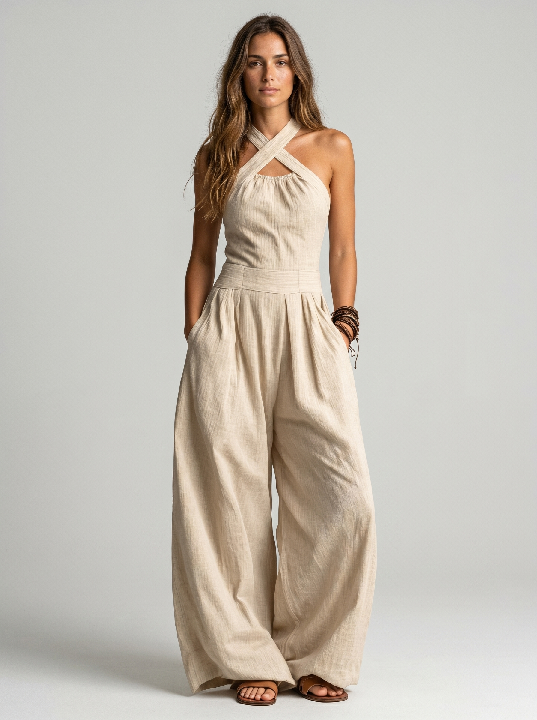 Mono Infinity elegante con escote cruzado