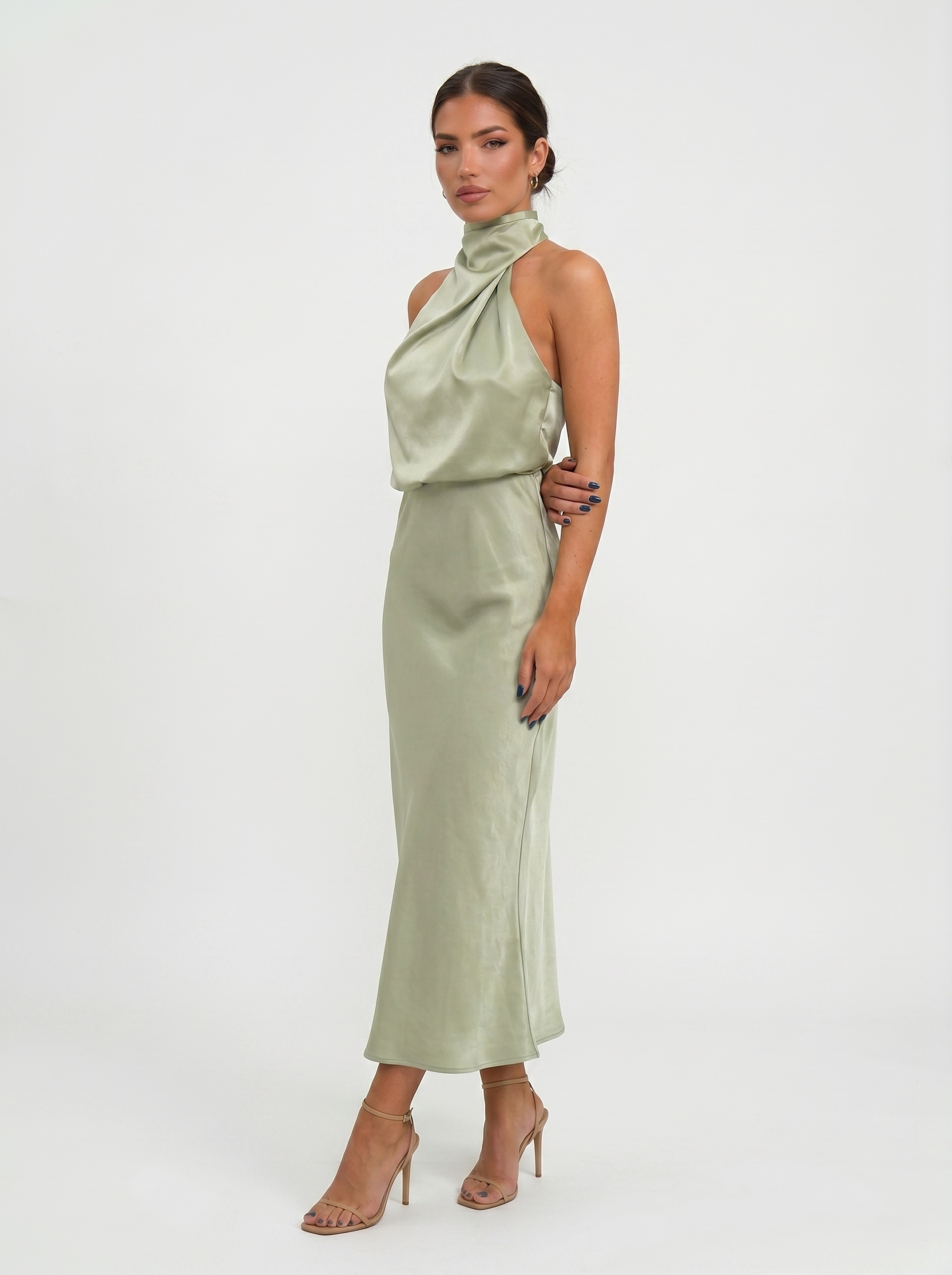 Vestido Halo largo con cuello halter