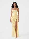 Vestido Largo Dorado Noche Elegante