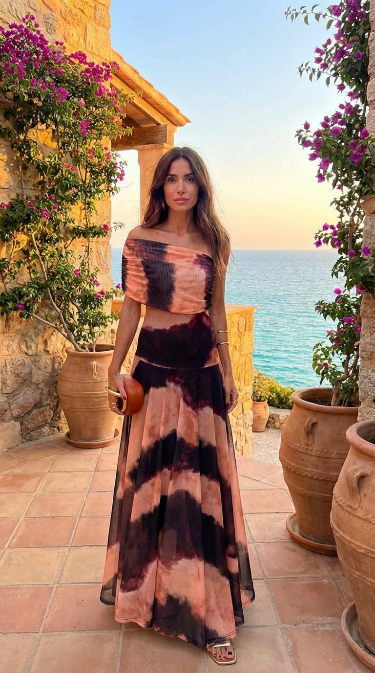 Vestido Estampado Naranja Tostado Toledo