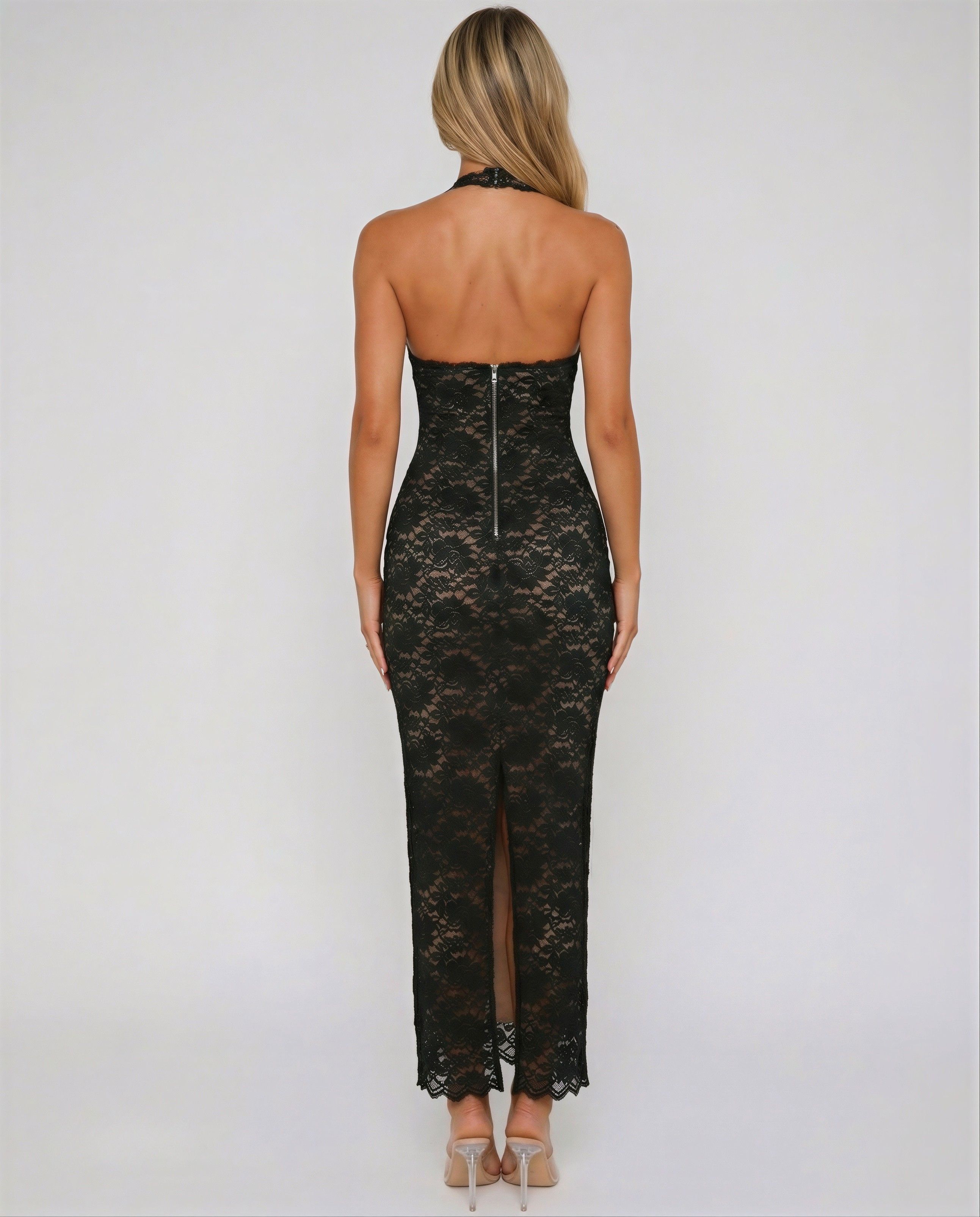 Vestido Encaje Espalda Descubierta