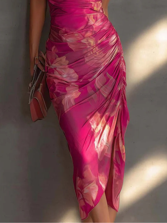 Vestido Bloom floral con abertura lateral