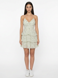 Vestido Corto Lunares Volantes Halter