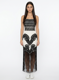 Vestido Largo Arte Crochet con Flecos