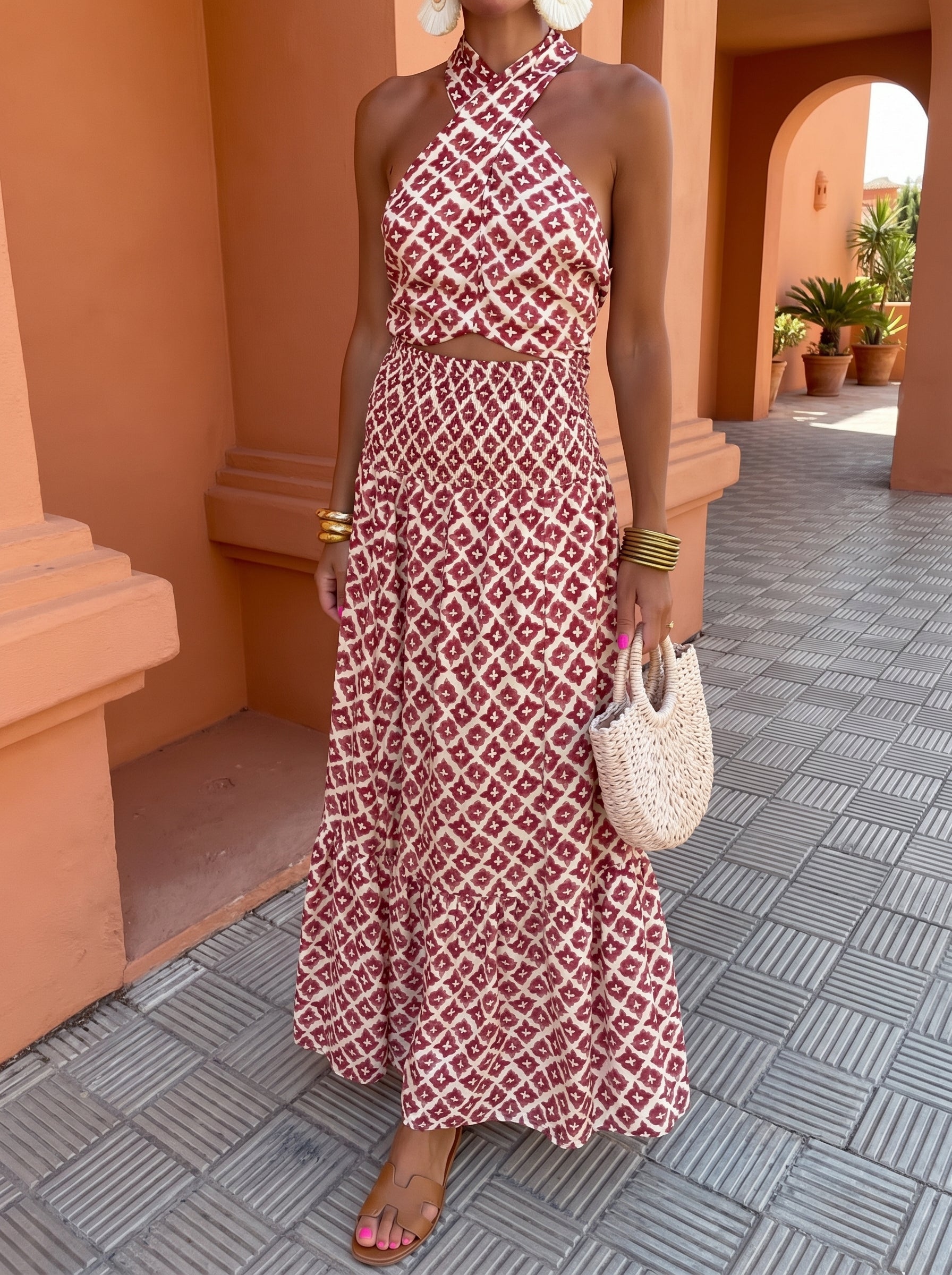 Vestido Elegante Hombros Descubiertos Fluido