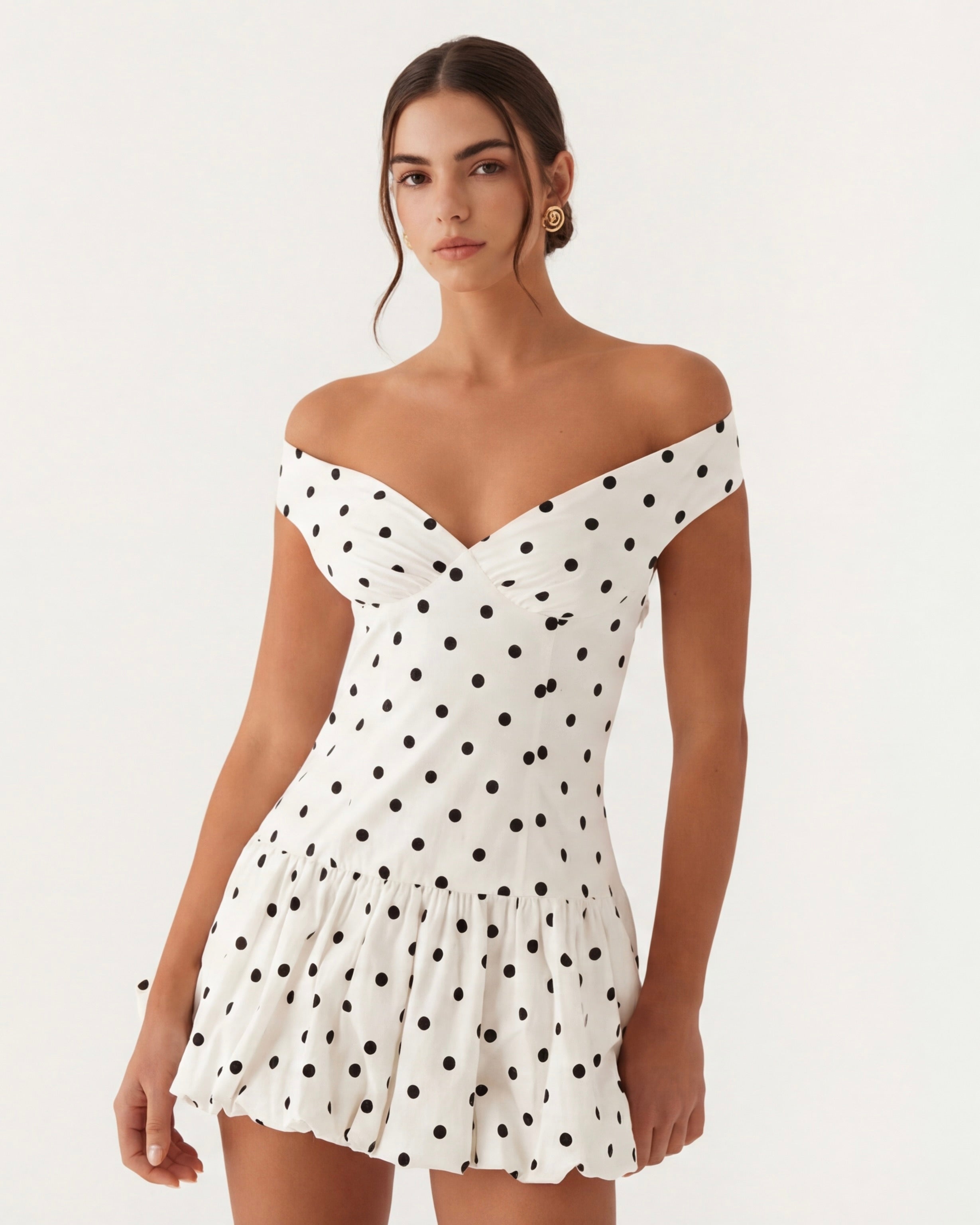 Vestido Mini Lunares Escote Corazón