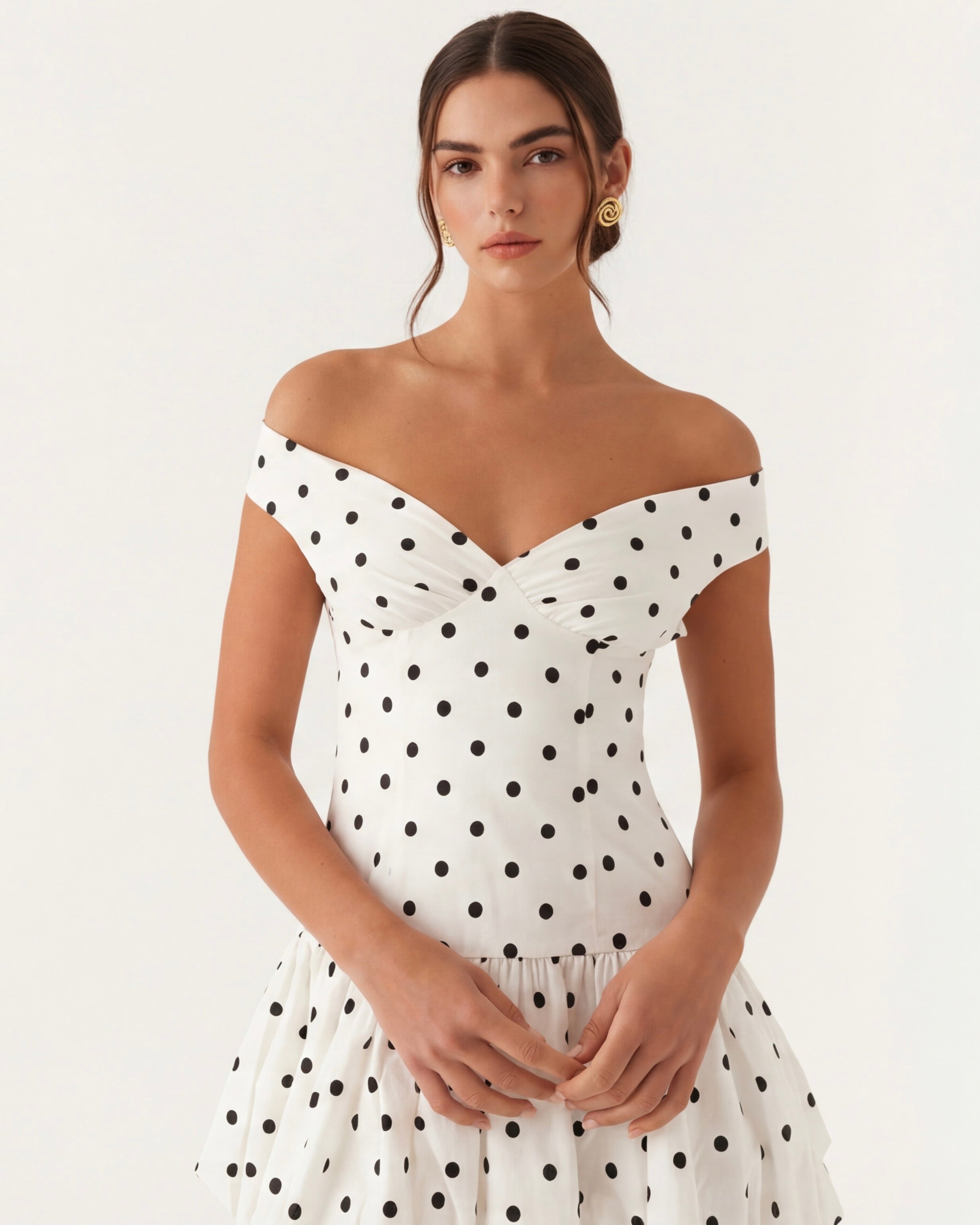 Vestido Mini Lunares Escote Corazón