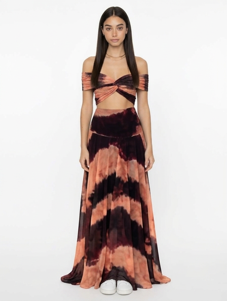 Vestido Estampado Naranja Tostado Toledo