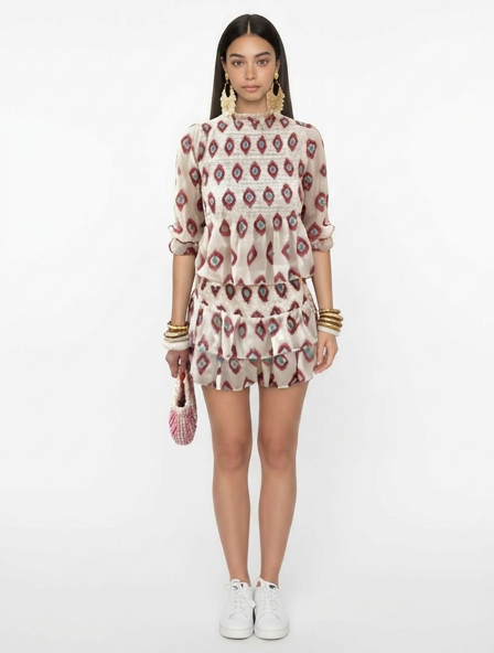 Conjunto Estampado Blusa Falda Verano