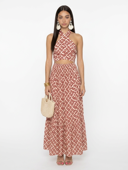 Vestido Elegante Hombros Descubiertos Fluido