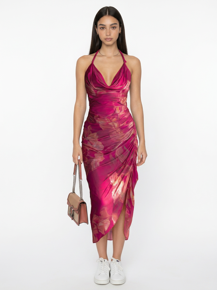 Vestido Bloom floral con abertura lateral